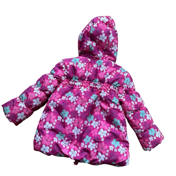 Wippette Floral Pink Jacket Puffer Hooded toddler Girls 3T - Picture 5 of 6